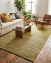 Coastal Haven Striped Jute Collection Area Rug - Marina Rectangle Yellow and Navy  lifestyle 17