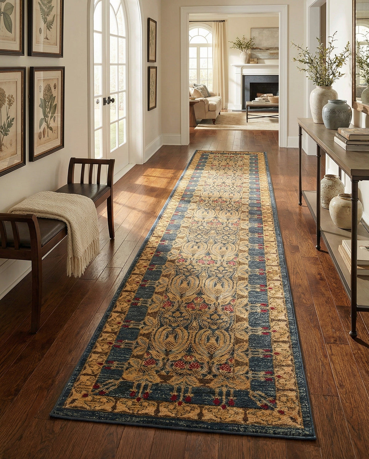 Chelsea Elegance Collection Area Rug -  Brompton (Navy Blue) Runner Navy Blue  lifestyle 119