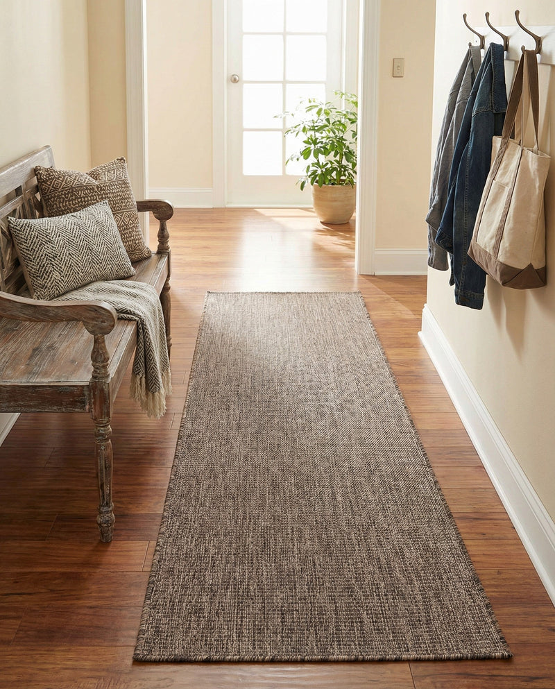 Seaside Serenity Collection Area Rug - Veranda (Light Brown) Runner Light Brown  lifestyle 33