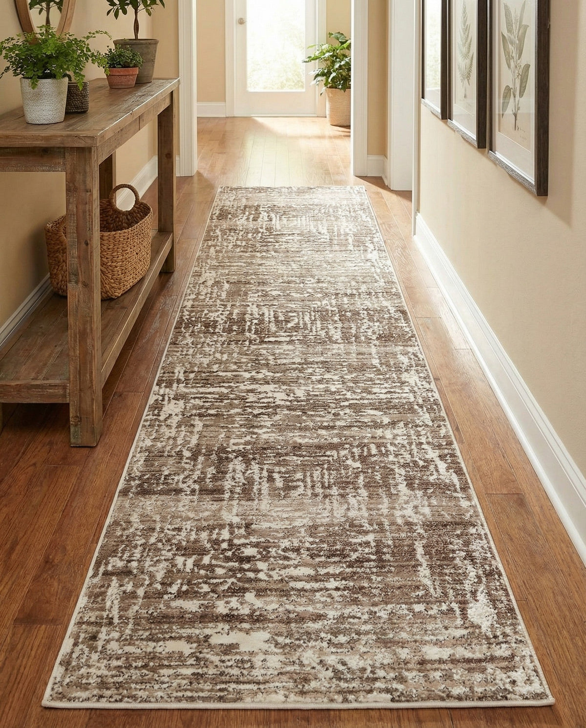 Sanctuary Retreat Collection Area Rug -  Asylum Runner Chocolate Brown  lifestyle 174