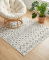Mediterranean Lattice Collection Area Rug - Santorini (Ivory and Gray) Square Ivory and Gray  lifestyle 88