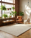 Cozy Comfort Shag Collection Area Rug - Haven (Oatmeal Beige) Rectangle Oatmeal Beige  lifestyle 17