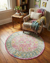 Arcadia Rugs Collection Area Rug -  Shangri-La Round Pink  lifestyle 62