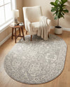 Seville Stripes Collection Area Rug -  Granada (Gray) Oval Gray  lifestyle 54