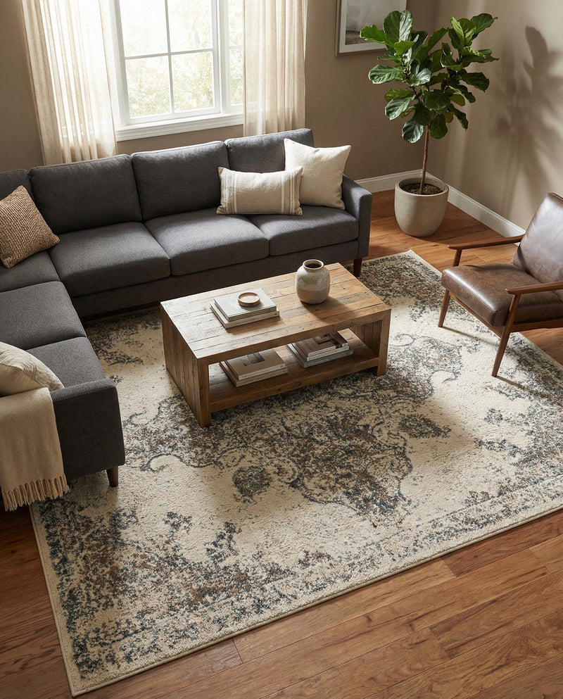 Gobi Sands Collection Area Rug -  Lop Rectangle Cream  lifestyle 21