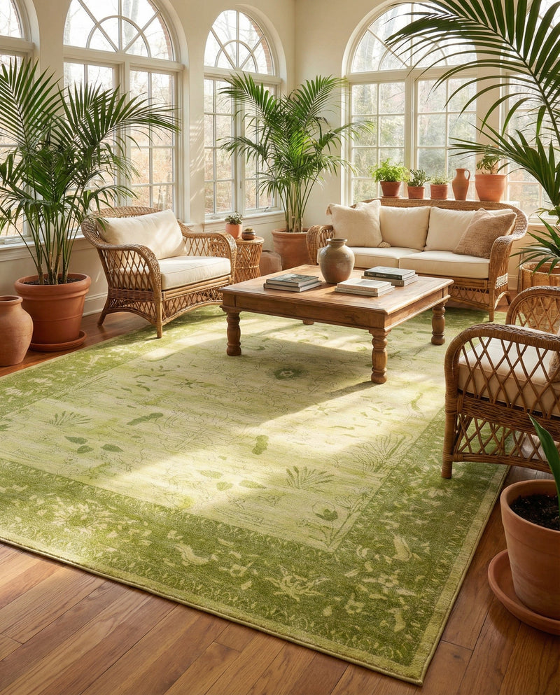 Horizon Collection Area Rug -  Apex (Light Green) Rectangle Light Green  lifestyle 11