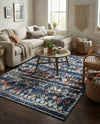 Tangier Treasures Collection Area Rug -  Marrakech Rectangle Navy Blue  lifestyle 49