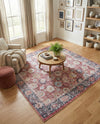 Heritage Elegance Collection Area Rug -  Gatchina Square Vintage Red  lifestyle 76