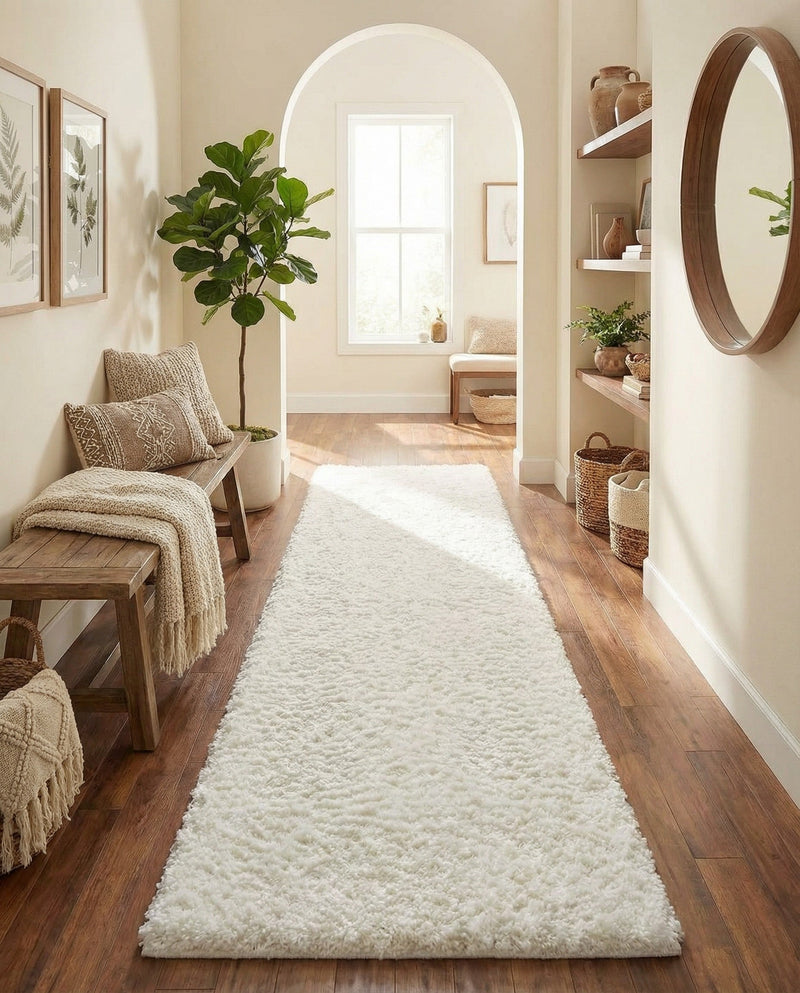 Alpine Plush Collection Area Rug -  Cortina (White) Runner White  lifestyle 78