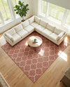Savannah Pergola Collection Area Rug - Arbor (Rust Red) Square Rust Red  lifestyle 62