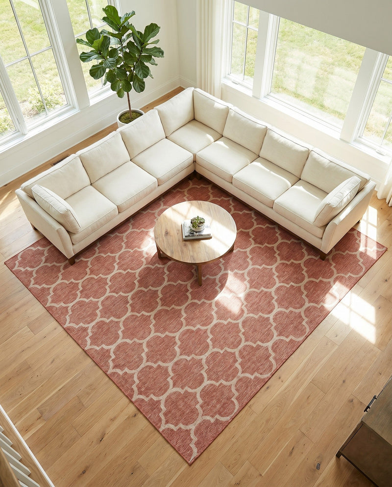 Savannah Pergola Collection Area Rug - Arbor (Rust Red) Square Rust Red  lifestyle 62
