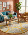 Arcadia Rugs Collection Area Rug -  Atlantis (Orange) Round Orange  lifestyle 32