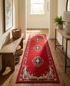 Tabriz Tapestry Collection Area Rug - Azerbaijan (Red) Runner Red  lifestyle 40