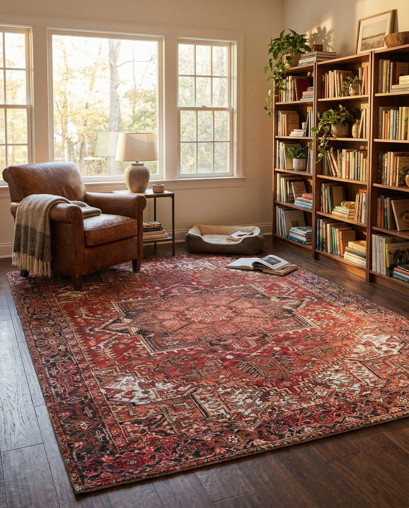 Bazaar Chic Collection Area Rug -  Essaouira Rectangle Rust Red  lifestyle 19