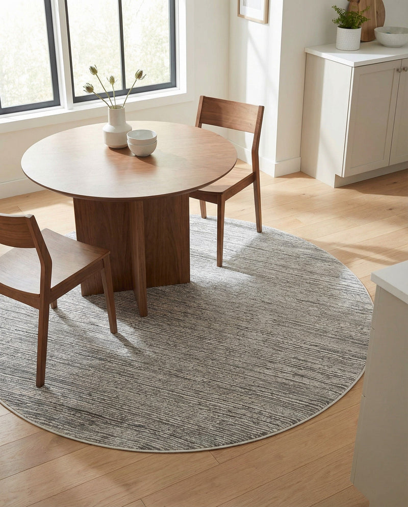 Bloomsbury Elegance Collection Area Rug -  Kensington (Gray) Round Gray  lifestyle 70