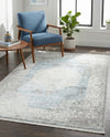 Rustic Charm Revival Collection Area Rug -  Meadowland Rectangle Light Blue  lifestyle 57