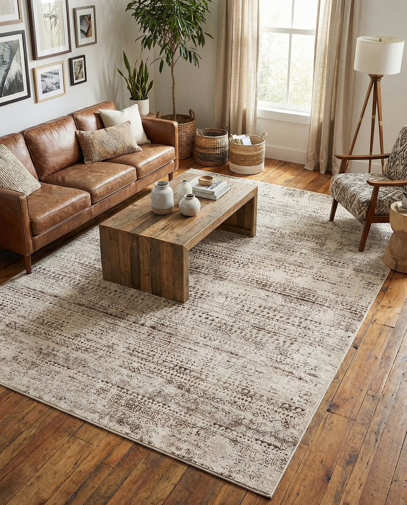 Sanctuary Retreat Collection Area Rug -  Refuge Rectangle Chocolate Brown  lifestyle 32