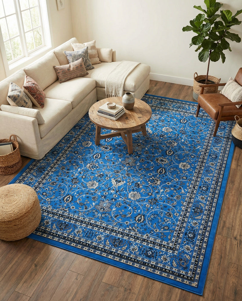 Isfahan Elegance Collection Area Rug - Naghsh-e Jahan (Dark Blue) Rectangle Dark Blue  lifestyle 28