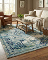 Chateau Elegance Collection Area Rug -  Riviera Rectangle Blue  lifestyle 46