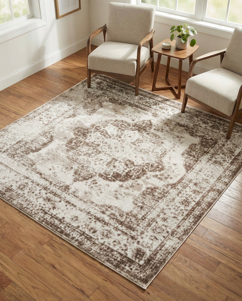 Riviera Elegance Collection Area Rug -  Menton (Beige) Square Beige  lifestyle 59