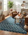 Marrakech Lattice Collection Area Rug - Medina (Blue) Rectangle Blue  lifestyle 8