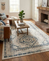 Savannah Elegance Collection Area Rug -  Tybee (Gray Blue) Rectangle Gray Blue  lifestyle 4