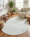 Marrakesh Lattice Collection Area Rug - Casablanca (Ivory Aqua) Oval Ivory Aqua  lifestyle 69
