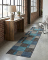 Autumn Meadow Collection Area Rug -  Sycamoreside (Blue Gray) Runner Blue Gray  lifestyle 71