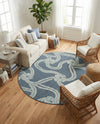 Seaside Haven Rugs Collection Area Rug -  Boardwalk Round Navy Blue  lifestyle 41