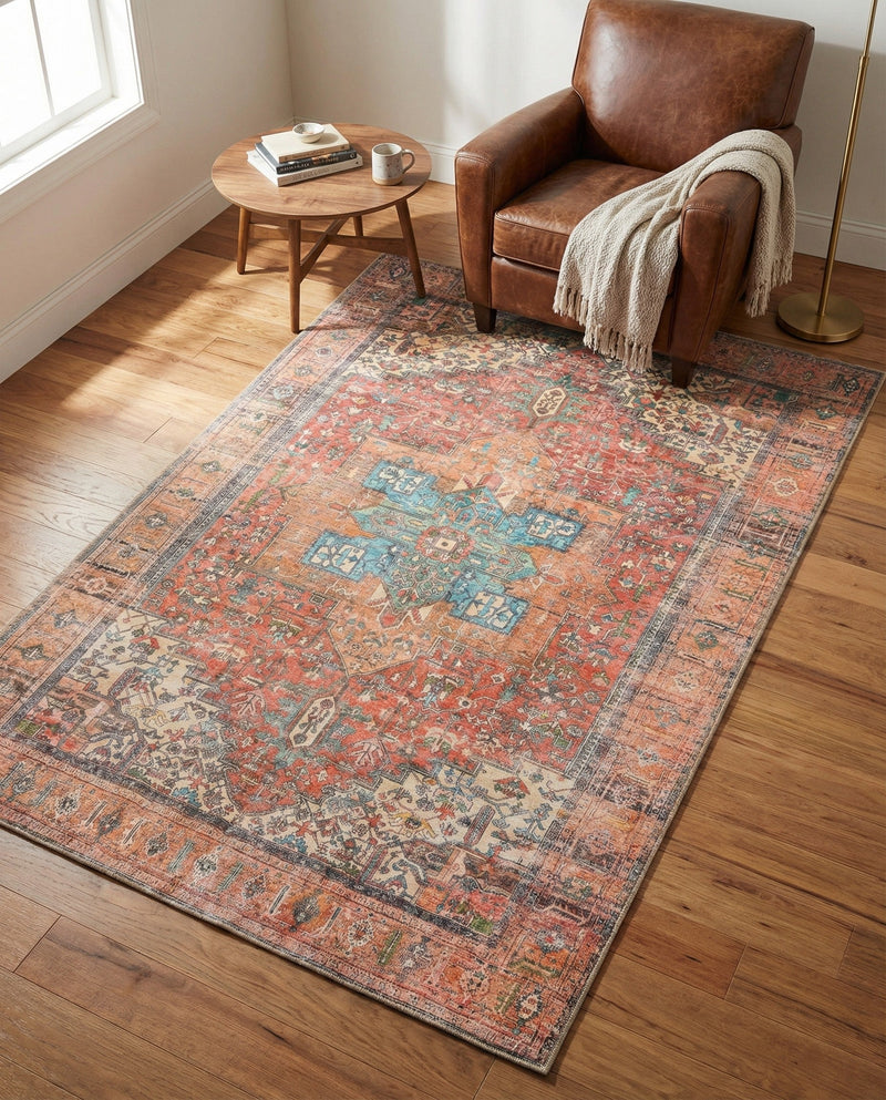 Heritage Elegance Collection Area Rug -  Windsor (Rust Red) Rectangle Rust Red  lifestyle 30