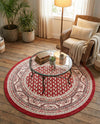 Soho Elegance Collection Area Rug -  Mercer (Red) Round Red  lifestyle 52