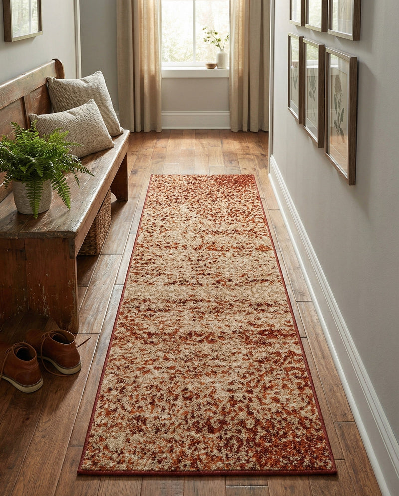 Autumn Meadow Collection Area Rug -  Ironbark Runner Terracotta  lifestyle 59