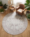 Heritage Elegance Collection Area Rug -  Charlottenburg Round Gray  lifestyle 79