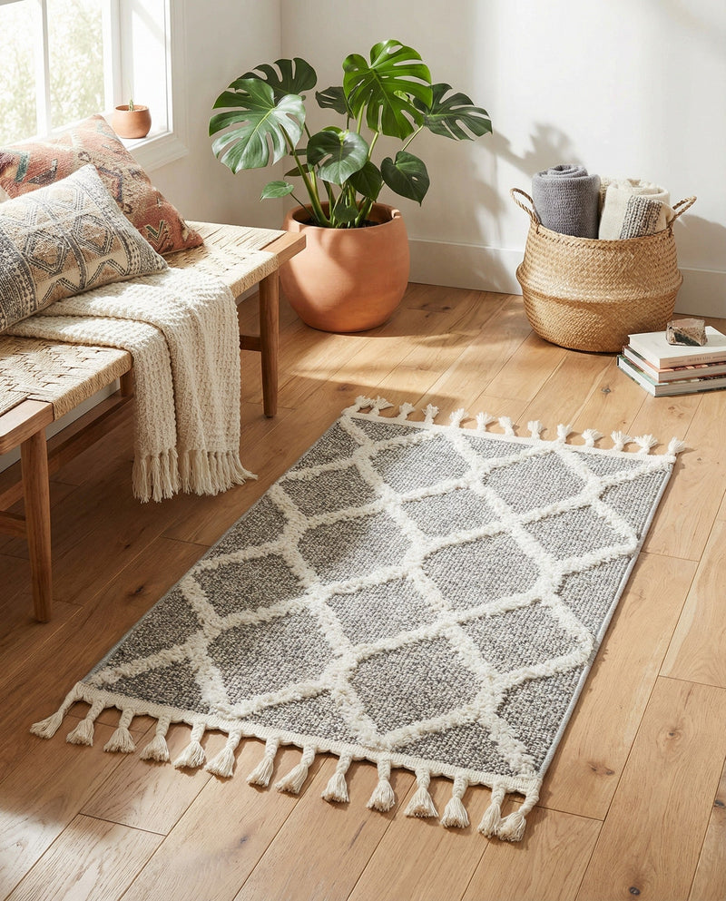 Sahara Chic Collection Area Rug -  Tuareg Rectangle Gray  lifestyle 15