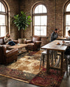 Bistro Lounge Collection Area Rug -  Latte Rectangle Beige  lifestyle 5