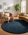 Eternal Plush Oasis Collection Area Rug -  Tranquility (Cobalt) Round Cobalt  lifestyle 63