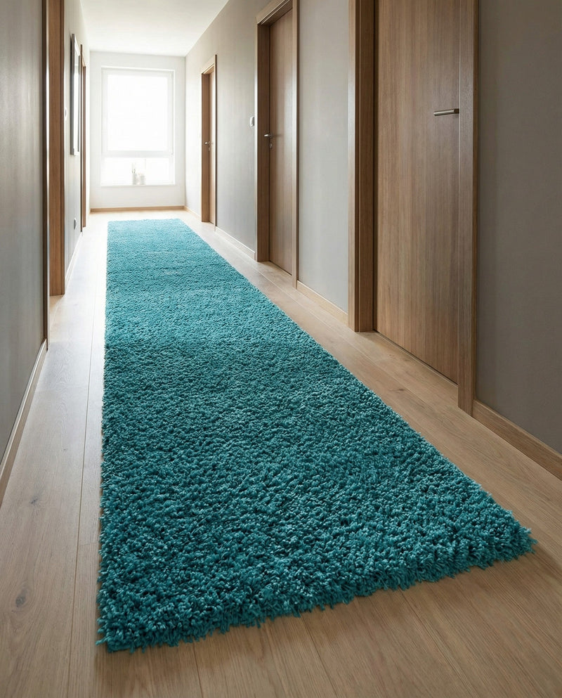 Plush Oasis Collection Area Rug - Serenity (Deep Aqua Blue) Runner Deep Aqua Blue  lifestyle 86