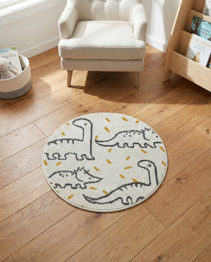 Wonder Tykes Collection Area Rug -  Jamboree Round Ivory  lifestyle 32