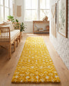 Berber Lattice Shag Collection Area Rug - Atlas (Yellow) Runner Yellow  lifestyle 61