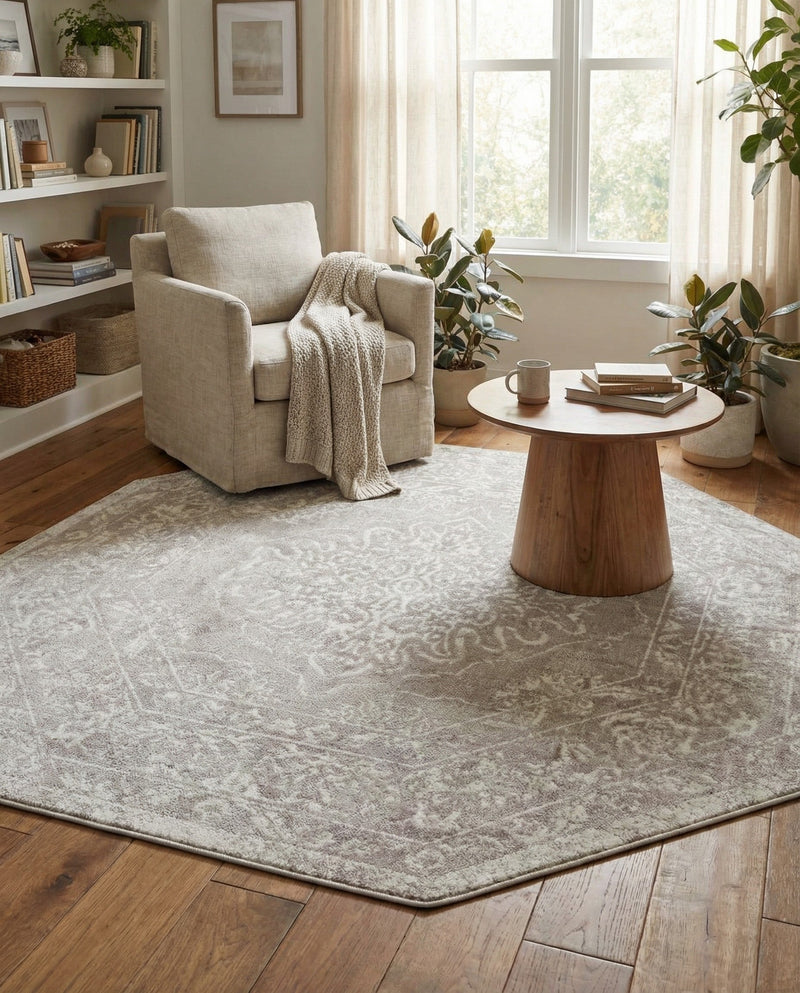 Cambridge Classics Collection Area Rug -  Magdalene (Gray) Octagon Gray  lifestyle 35