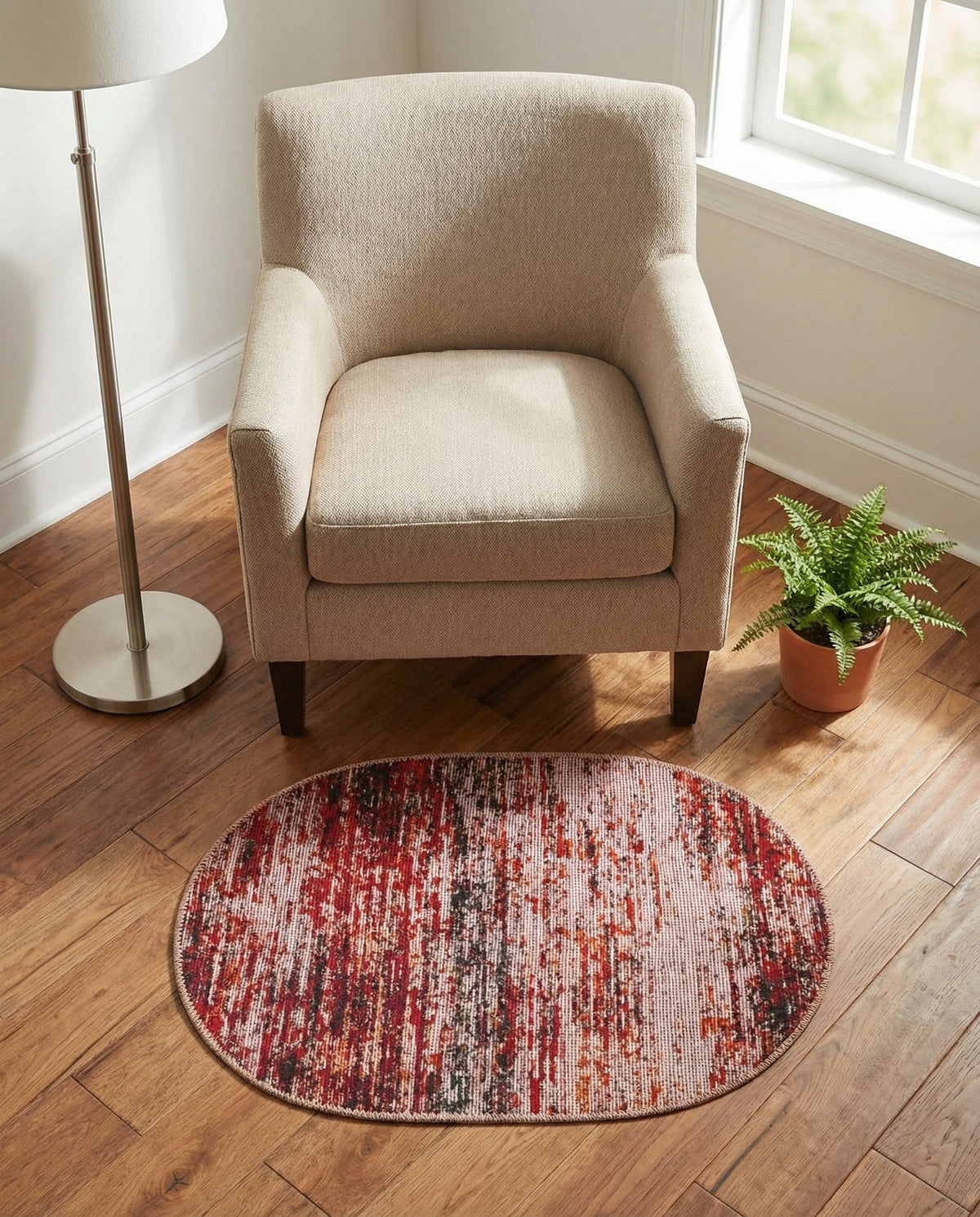 Sahara Essence Collection Area Rug - Oasis (Rust Red) Oval Rust Red  lifestyle 91