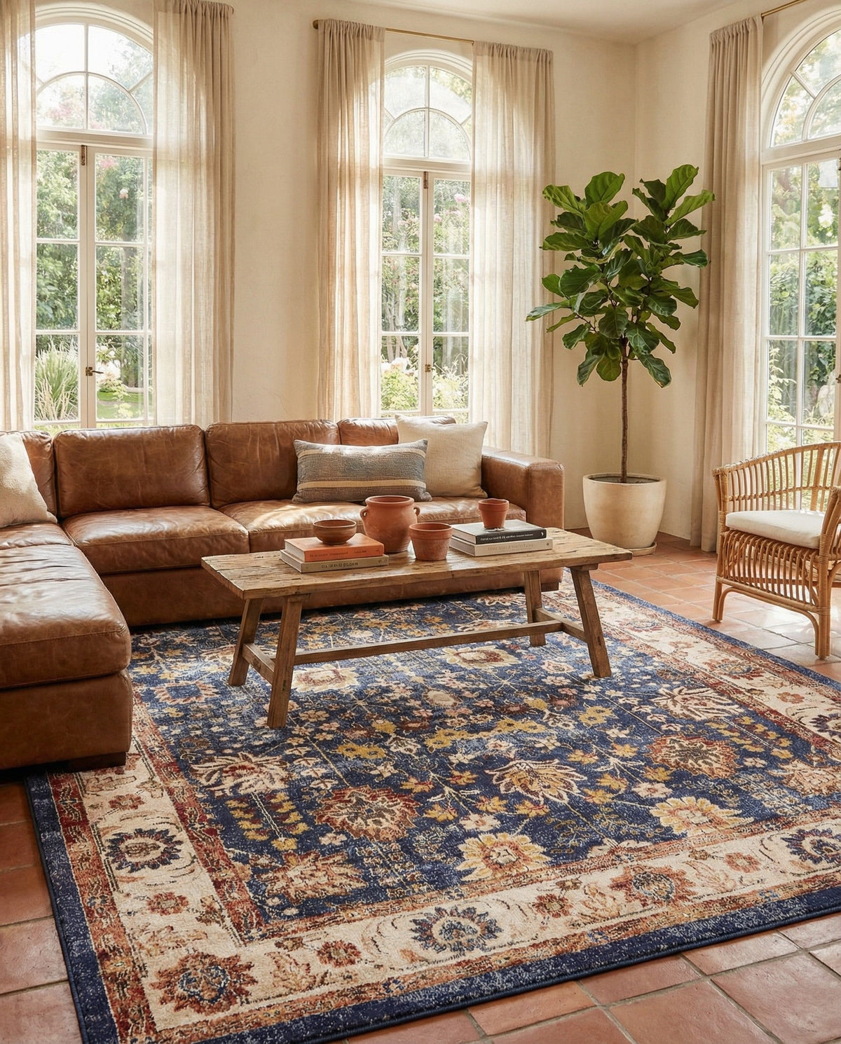 Eden Oasis Collection Area Rug -  Haven Rectangle Light Blue  lifestyle 24