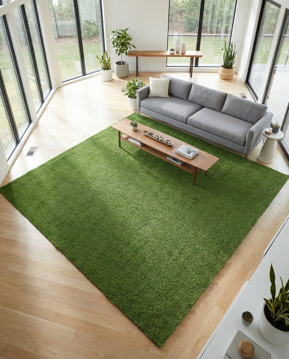 Meadow Retreat Collection Area Rug - Glen Square Green  lifestyle 93