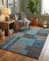 Autumn Meadow Collection Area Rug -  Sycamoreside (Blue Gray) Rectangle Blue Gray  lifestyle 13