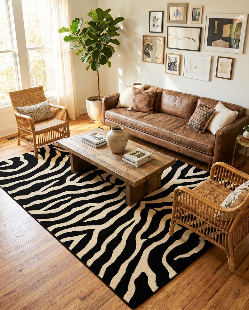 Savannah Sojourn Collection Area Rug -  Kilimanjaro Rectangle Black  lifestyle 28