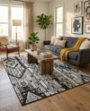 Cascade Range Collection Area Rug - Hood (Black and White) Rectangle Black and White  lifestyle 23