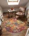 Colorburst Oasis Collection Area Rug -  Azura Round Multi  lifestyle 71