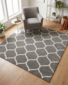 Trellis Mosaic Collection Area Rug -  Pergolatown (Dark Gray) Square Dark Gray  lifestyle 74