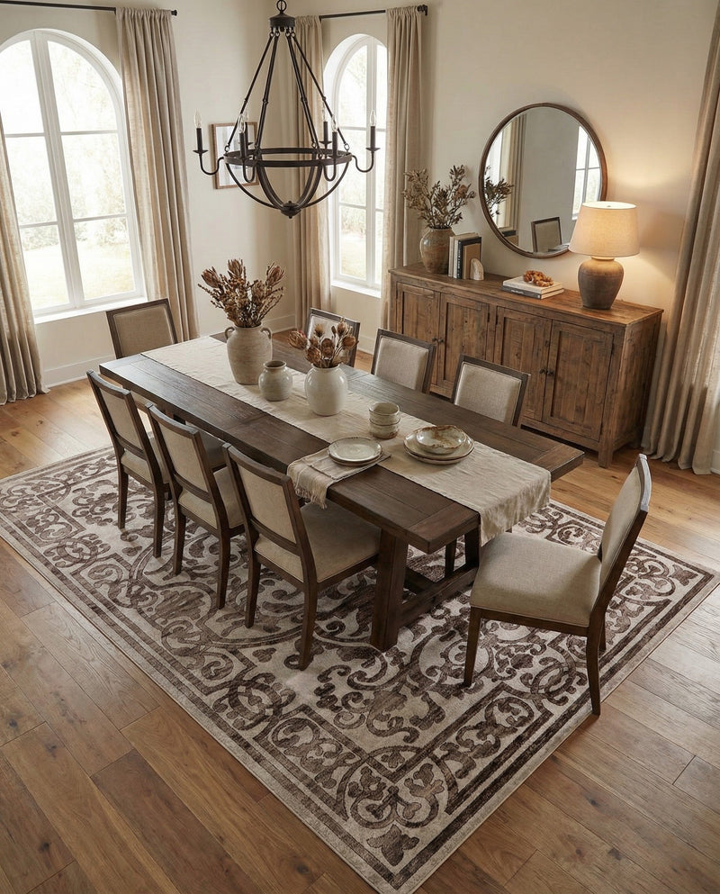 Sanctuary Retreat Collection Area Rug -  Retreat Rectangle Chocolate Brown  lifestyle 7