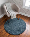 Alpine Plush Collection Area Rug -  Cortina (Marine Blue) Round Marine Blue  lifestyle 66